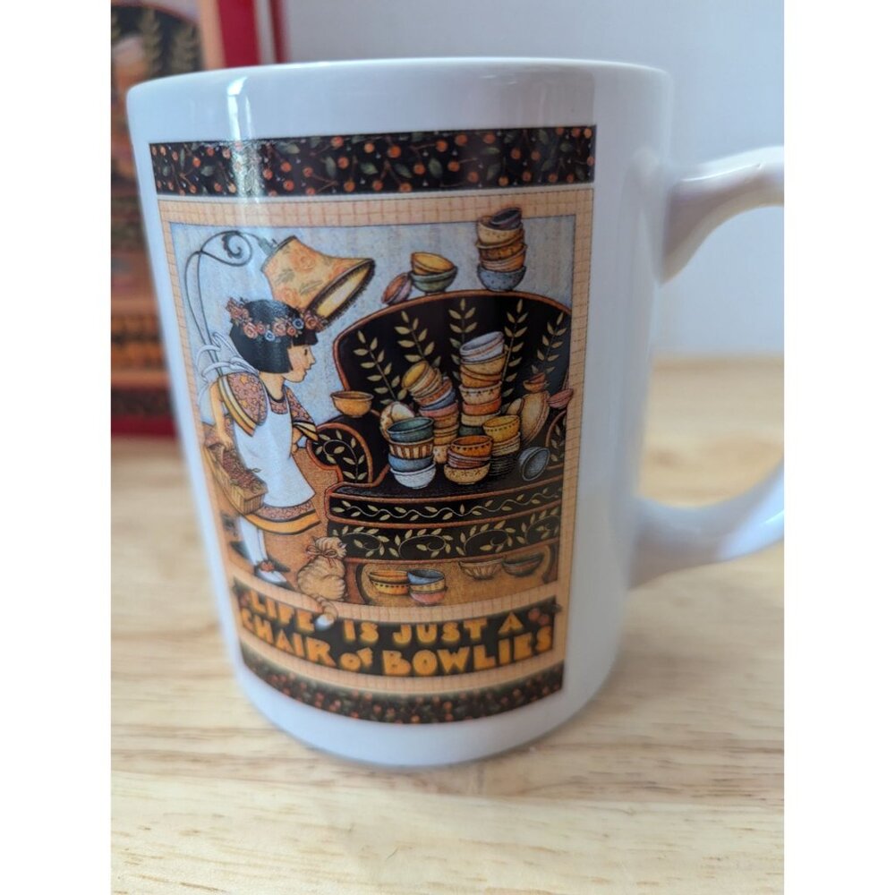 Mary Engelbreit HC Book & pencil desk mug Life is a just a Chair of Bowlies READ - Picture 4 of 11